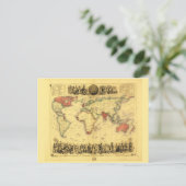 British Empire Map (circa 1850) Briefkaart (Staand voorkant)