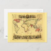 British Empire Map (circa 1850) Briefkaart (Voorkant / Achterkant)