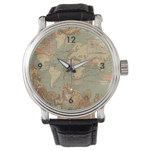 British Empire  Victoriaans Map Horloge