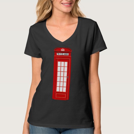 British England London Red Telephone Box Phone Boo T-shirt (Voorkant)