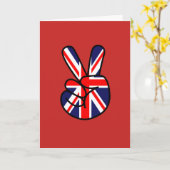 British Flag Across the Pond Greeting Card Kaart (Gele Bloem)