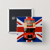 British Flag and London Bus Button (Voorkant /achterkant)