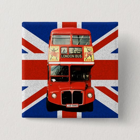 British Flag and London Bus Button (Voorkant)