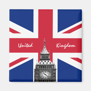 British Flag & Big Ben - Londen, Engeland reizen V Magneet