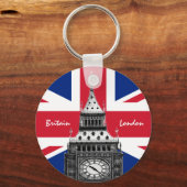 British Flag & Big Ben - Londen, Travel UK/sport Sleutelhanger (Achterkant)