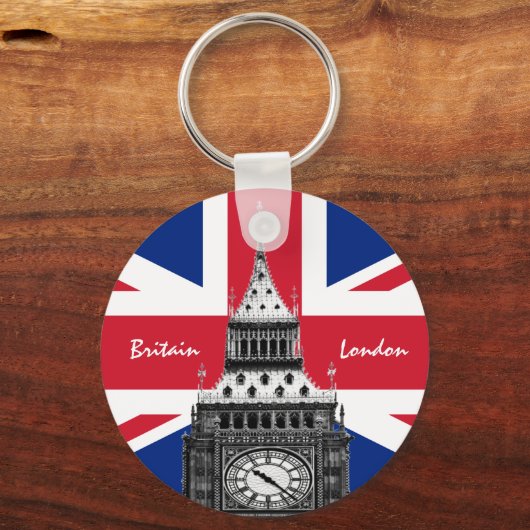 British Flag & Big Ben - Londen, Travel UK/sport Sleutelhanger (Voorkant)