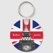 British Flag & Big Ben - Londen, Travel UK/sport Sleutelhanger (Achterkant)