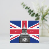British Flag & Big Ben - Londen, VK/sportfans Briefkaart (Staand voorkant)