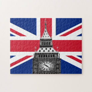 British Flag & Big Ben - Londen, VK/sportfans Legpuzzel