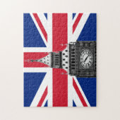 British Flag & Big Ben - Londen, VK/sportfans Legpuzzel (Verticaal)