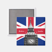 British Flag & Big Ben - Londen, VK/sportfans Magneet (Voorkant / Achterkant)