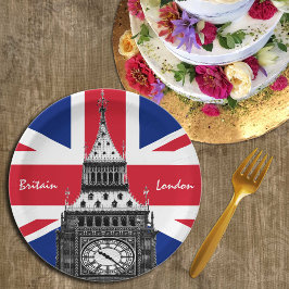British Flag & Big Ben - Londen, VK/sportfans Papieren Bordje