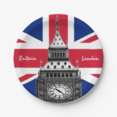 British Flag & Big Ben - Londen, VK/sportfans Papieren Bordje (Voorkant)