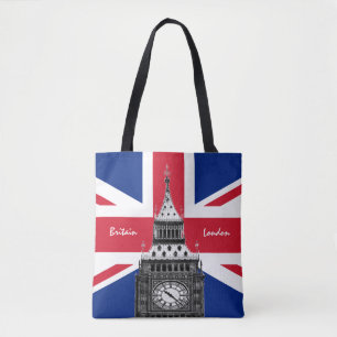 British Flag & Big Ben - Londen, VK/sportfans Tote Bag