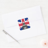 British Flag & Big Ben - Londen, VK/sportfans Vierkante Sticker (Envelop)