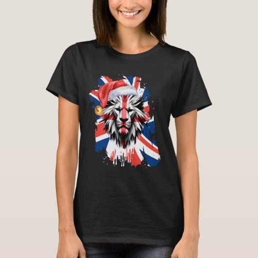 British Flag Christmas Uk English Premium  T-shirt (Voorkant)