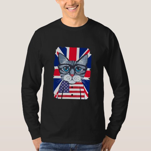 British Flag Cool American Cool T-shirt (Voorkant)