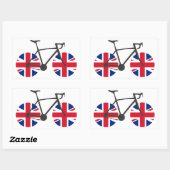 British Flag Cycling Rechthoekige Sticker (Vel)