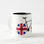 British Flag Cycling Tweekleurige Koffiemok (Voorkant links)