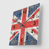 British Flag Distress Vierkante Klok (Hoek)