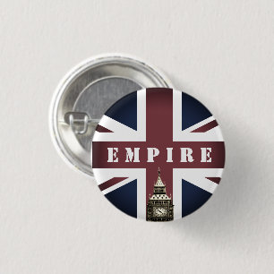 British Flag & Empire, United Kingdom, Big Ben UK Ronde Button 3,2 Cm