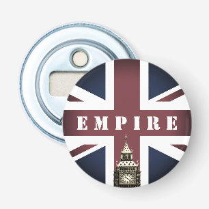 British Flag, Empire, United Kingdom Button Flesopener