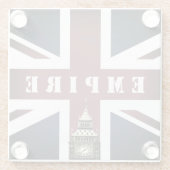 British Flag, Empire, Verenigd Koninkrijk, Big Ben Glazen Onderzetter (Achterkant)