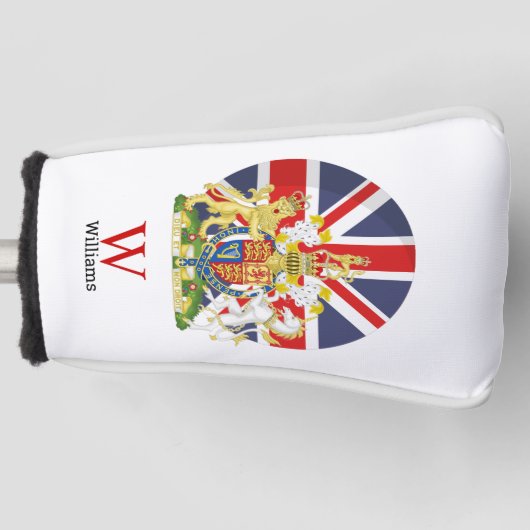BRITISH Flag en Crest Golf Head Hoesje Golfheadcover (Voorkant)