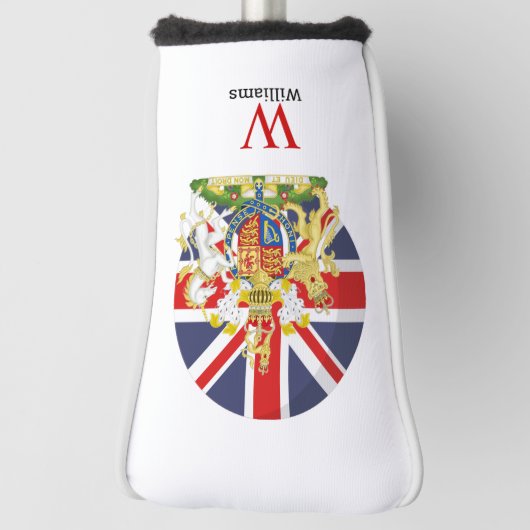 BRITISH Flag en Crest Golf Head Hoesje Golfheadcover (Draai 90)