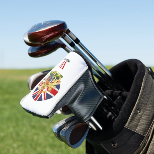 BRITISH Flag en Crest Golf Head Hoesje Golfheadcover (Insitu)