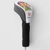 BRITISH Flag en Crest Golf Head Hoesje Golfheadcover (Schuin)