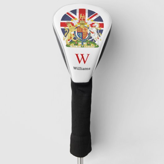 BRITISH Flag en Crest Golf Head Hoesje Golfheadcover (Voorkant)