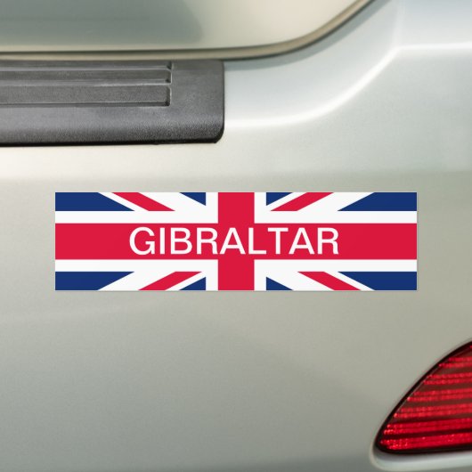British Flag & Gibraltar Text Bumpersticker (Op auto)