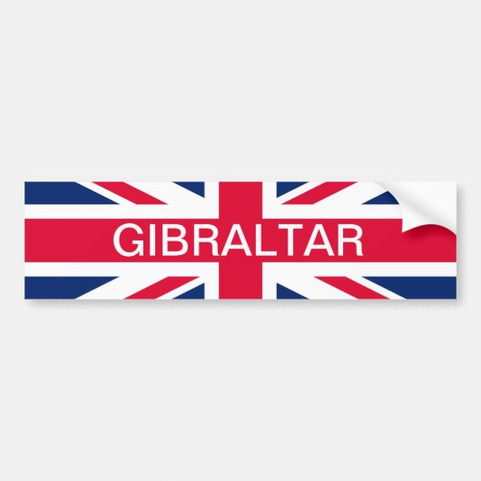 British Flag & Gibraltar Text Bumpersticker (Voorkant)