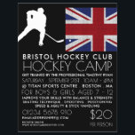 British Flag, Hockey Player, Camp Adverteren Flyer<br><div class="desc">Britse vlag,  hakkeyspeler,  kamp Adverteren brochures door de winkel van het Visitekaartje.</div>