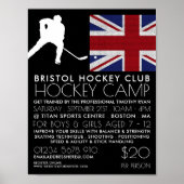 British Flag, Hockey Player, Camp Adverteren Poster (Voorkant)