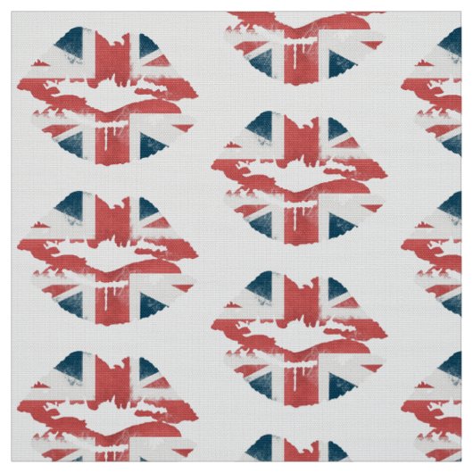 British Flag Lips Fabric Stof (Swatch)