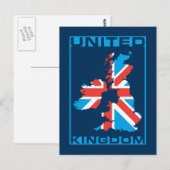 British Flag Map Briefkaart (Voorkant / Achterkant)