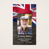 British Flag Memorial Photo Funeral Prayer Kaart (Voorkant)
