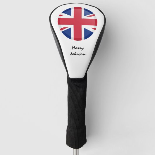 British Flag & Monogrammed Golf Clubs Hoesjes Vere Golfheadcover (Voorkant)