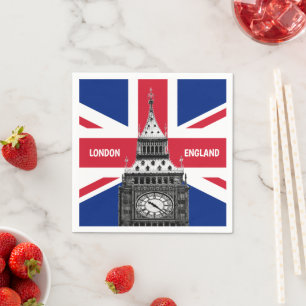 British Flag Napkins, Big Ben, vakantie Londen, Ve Servet