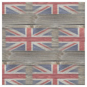 British Flag Old Wood Fabric Stof (Close Up)