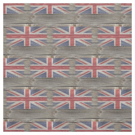 British Flag Old Wood Fabric Stof (Swatch)