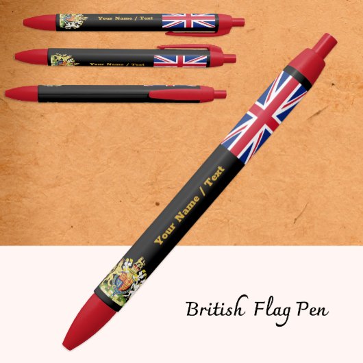 British Flag Pen, United Kingdom/Union Jack flag Zwarte Inkt Pen
