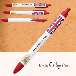 British Flag Pen, United Kingdom / Union Jack Zwarte Inkt Pen