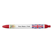 British Flag Pen, United Kingdom / Union Jack Zwarte Inkt Pen (Voorkant)