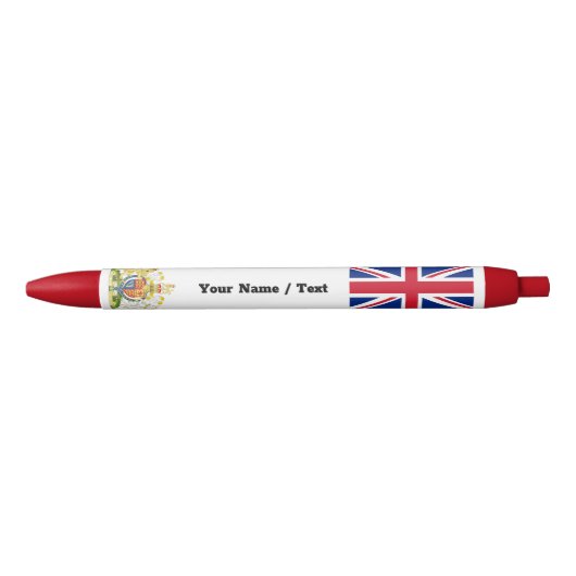 British Flag Pen, United Kingdom / Union Jack Zwarte Inkt Pen (Voorkant)