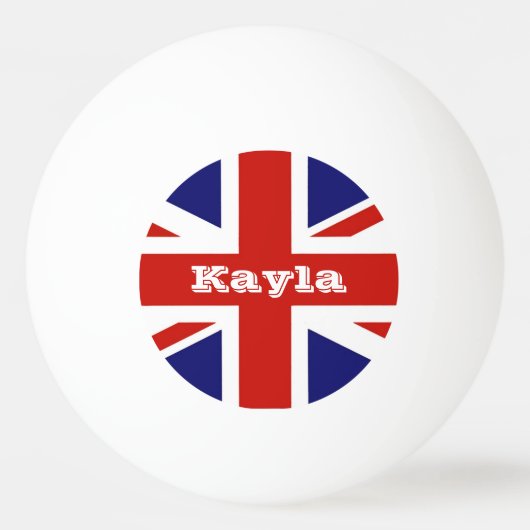 British Flag Personalized Ping Pong Ball (Voorkant)