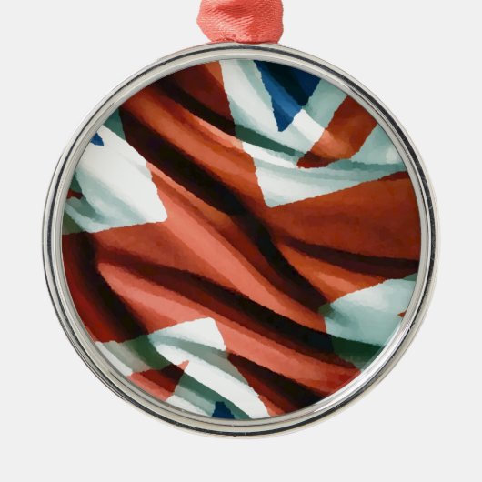 British Flag Pop Art Metalen Ornament (Voorkant)
