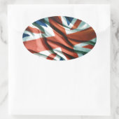 British Flag Pop Art Ovale Sticker (Tas)